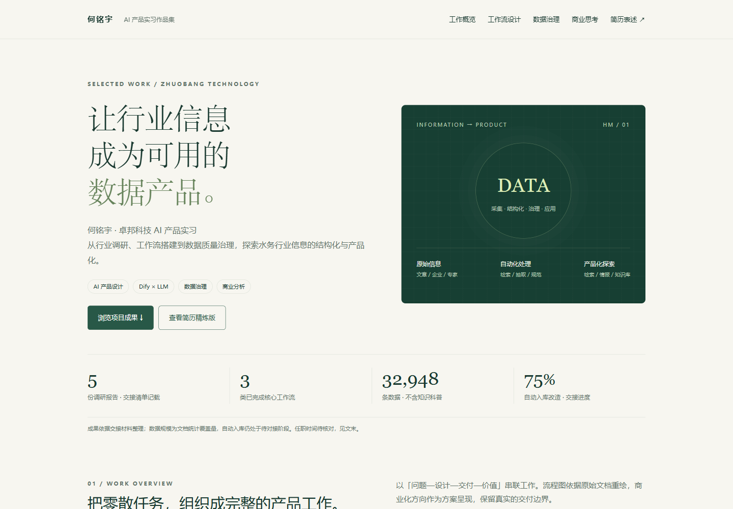 卓邦科技|数据补全与 AI 工作流的项目预览